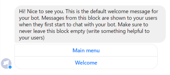 chatfuel message
