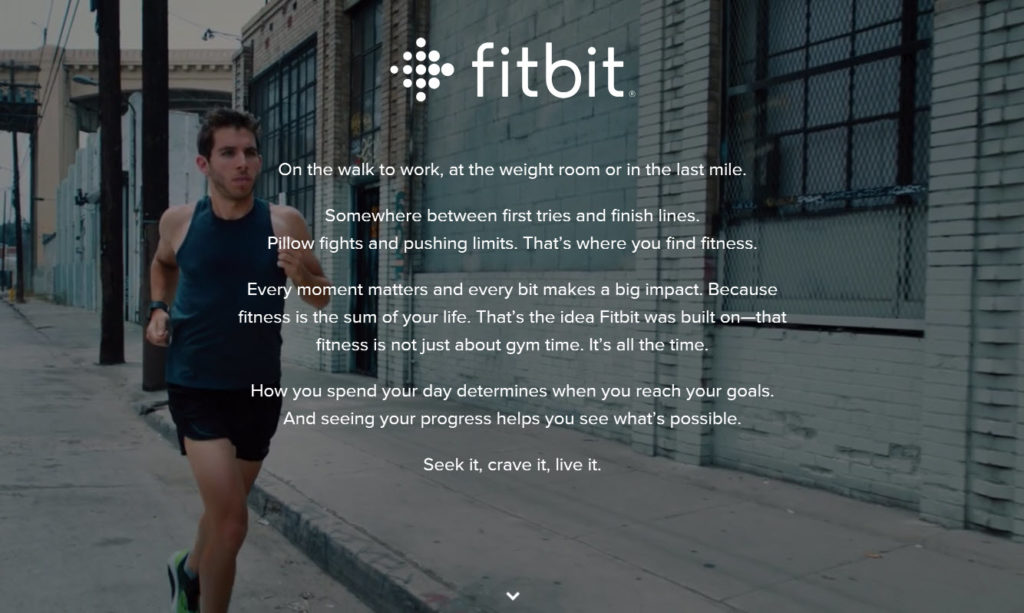 Fitbit website content marketing
