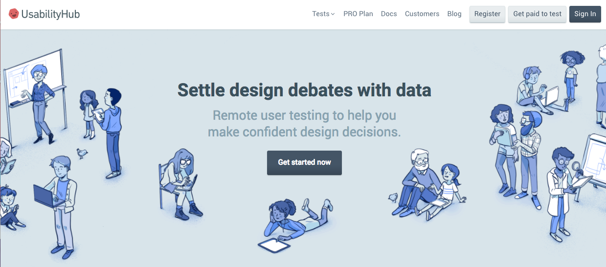 Screenshot of UsabilityHub site.