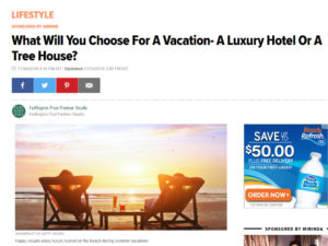 Huffington Post article about luxury vacation