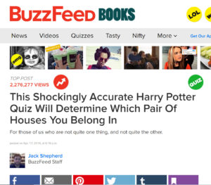 Harry Potter Buzzfeed quiz