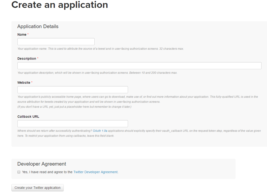 create an application