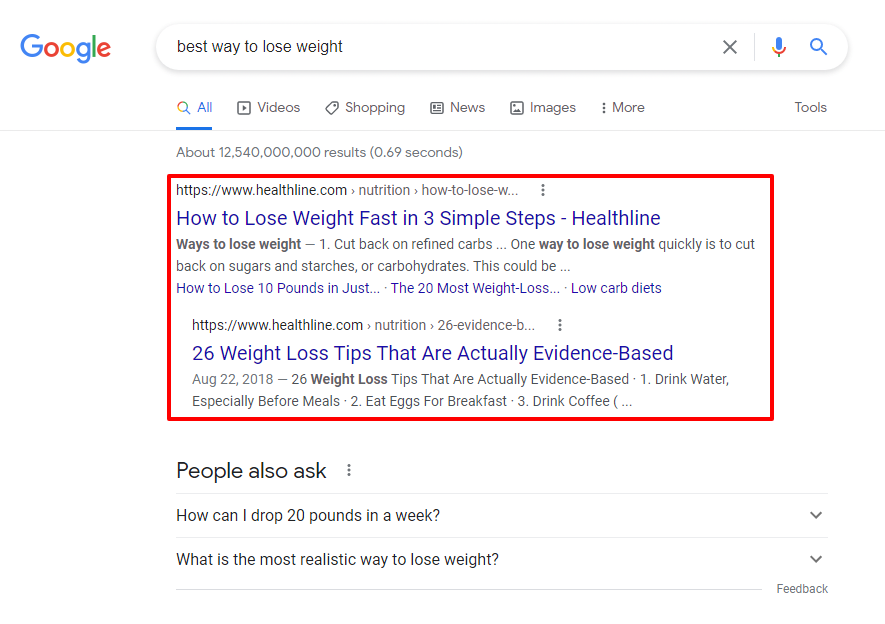 best way to lose weight search results