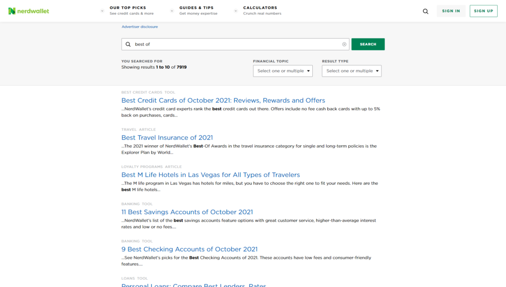 Nerdwallet's best of content