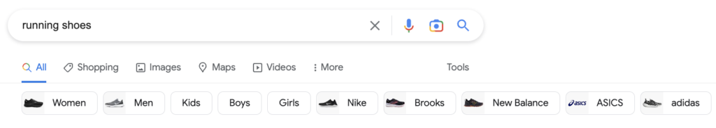 Running shoes (Google search query)