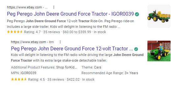 Search results for tractor toy that does not include shipping information.