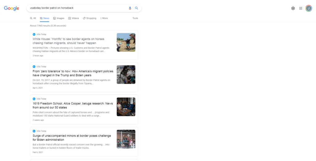 usa today google search screenshot