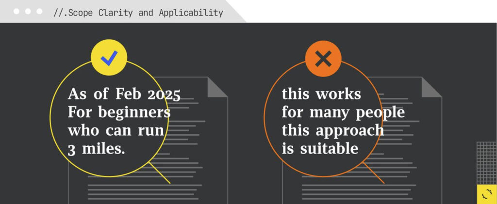 Scope clarity and applicability